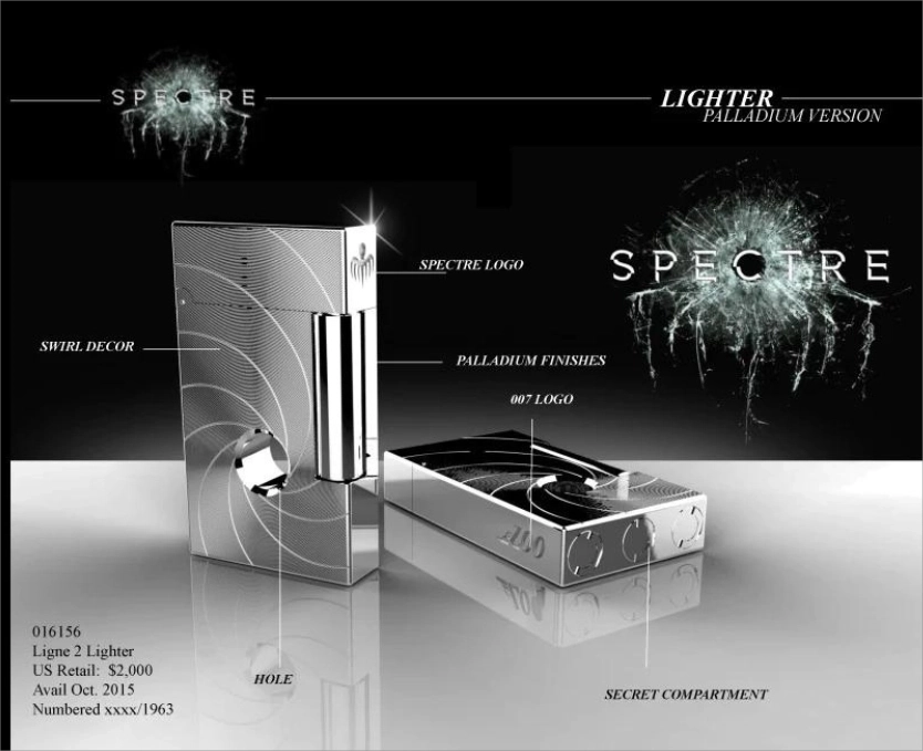 S.T. Dupont Ligne 2 James Bond Spectre 007 Palladium Lighter detail 6