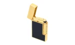 S.T. Dupont Ligne 2 Microdiamond Head Yellow Gold And Matt Navy Blue Lacquer Lighter open