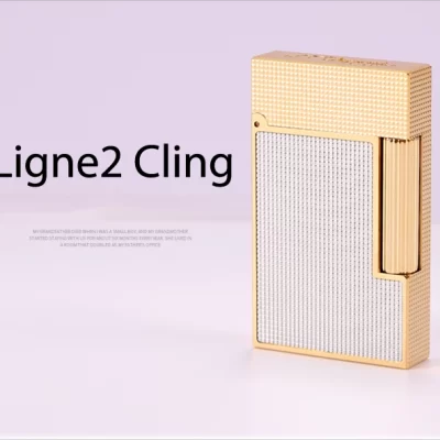 S.T. Dupont Ligne 2 Cling With Gold Finish Lighter detail 4